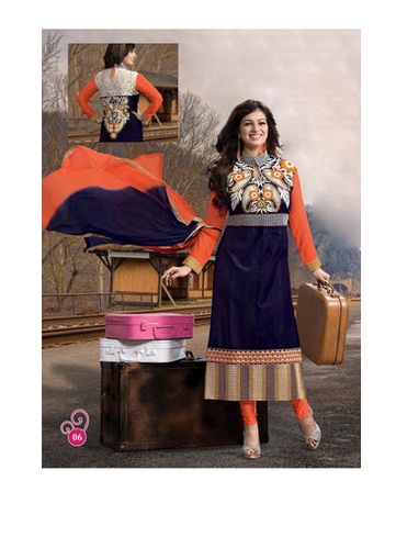 India Desire : Buy V And V Blue Cotton Semi Stiched Suit At Rs. 499 Only From Paytm